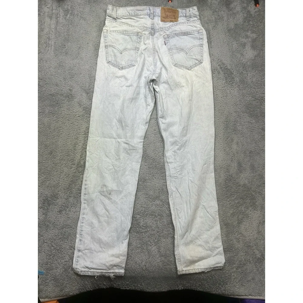 Vintage Levis 550 Jeans Mens 34x34 Relaxed Fit Made USA‎ Holes Stains 90s Denim
